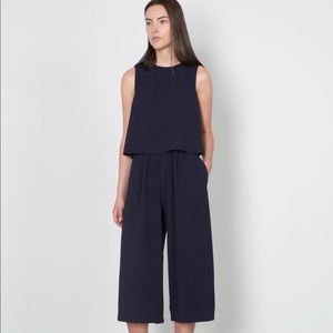 OAK + FORT Navy Sleeveless Jumpsuit